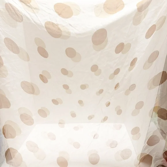 Echo Cream Scarf with Tan Polka-Dot Accent - Picture 5 of 8